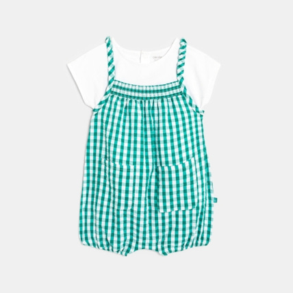 Avis Salopette en vichy et tee-shirt uni OBAÏBI 1