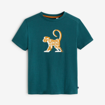 Avis T-shirt animal à message vert garçon OKAIDI 1