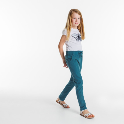 Avis Pantalon paperbag couleur vert fille OKAIDI 1