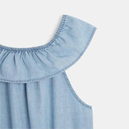 Avis Combi short en jean tencel bleu fille OKAIDI 4