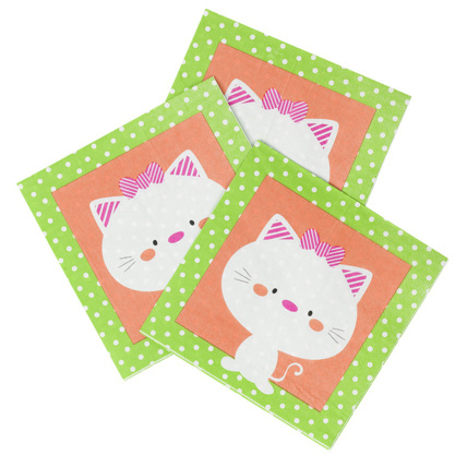 Avis Lot de 20 serviettes d'anniversaire en papier motif chat Prémaman 1