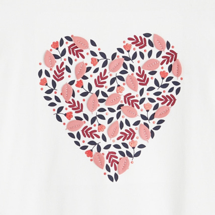 Avis T-shirt à motif brodé blanc fille OKAIDI 2