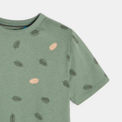 Avis T-shirt over size imprimé feuillage vert garçon OKAIDI 2