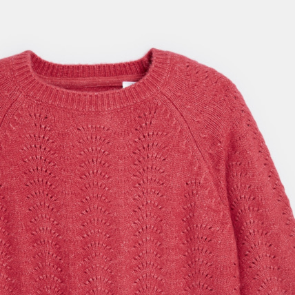 Avis Pull ajouré à manches bouffantes rose fille OKAIDI 3