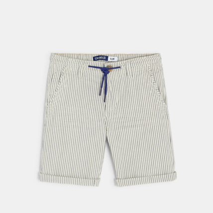 Avis Bermuda slim en toile bleu garçon OKAIDI 2