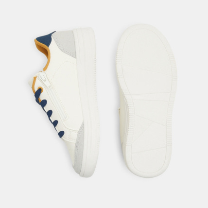 Avis Tennis bicolores mix matières à lacets blanches garçon OKAIDI 4