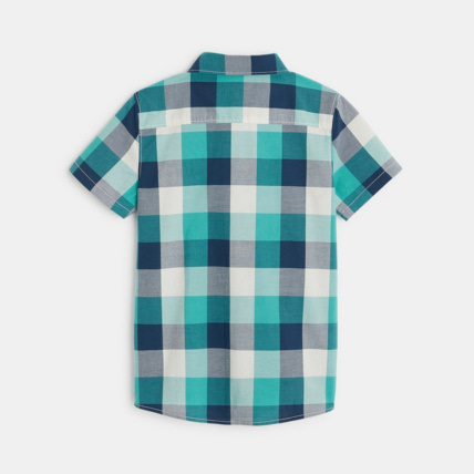 Avis Chemise manches courtes à grands carreaux bleue garçon OKAIDI 4