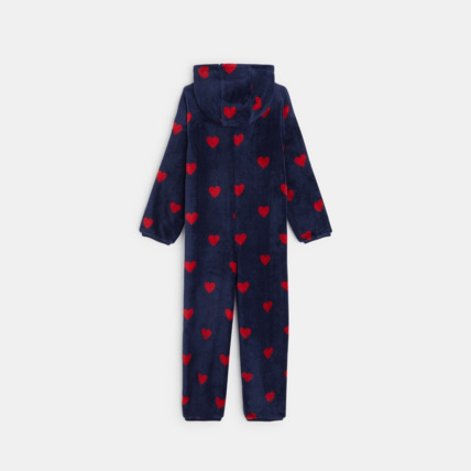 Avis Combi-pyjama en velours motifs cœurs rouge fille OKAIDI 4