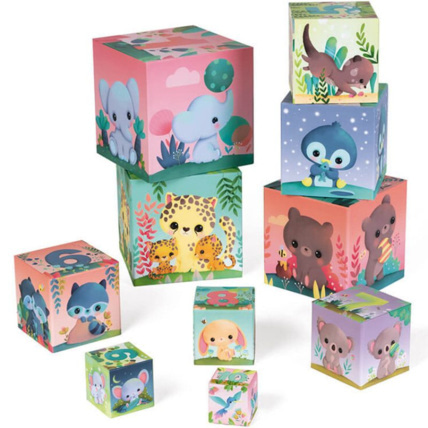 Avis 10 cubes à empiler les animaux tout mignons JANOD 1