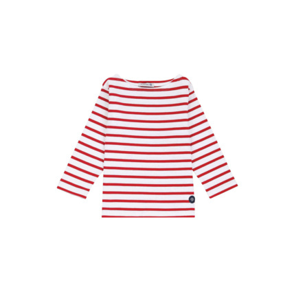 Avis Marinière "Loctudy" Kids - coton - Blanc/Braise ARMOR-LUX 1