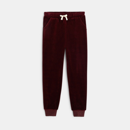 Avis Pantalon de jogging en velours violet fille OKAIDI 1