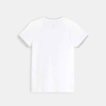 Avis T-shirt col rond à sequins magiques blanc garçon OKAIDI 3