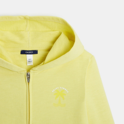 Avis Sweat-shirt à capuche uni "enjoy summer" jaune fille OKAIDI 2