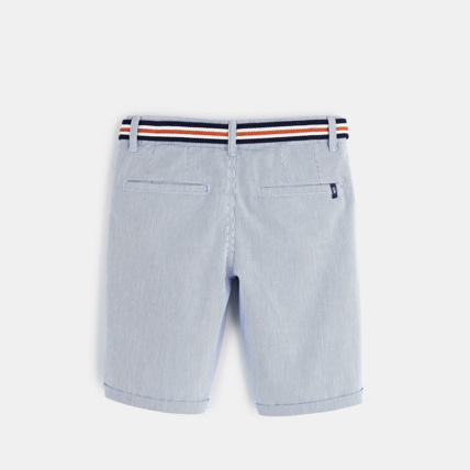 Avis Bermuda rayé hyper stretch bleu garçon OKAIDI 2