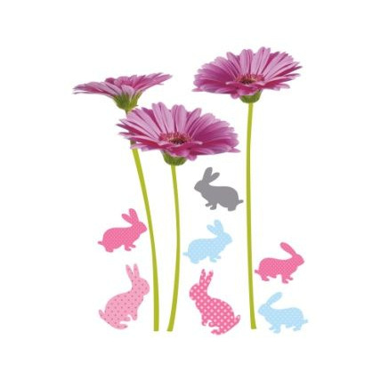 Avis 10 stickers fleurs et lapins chambre fille Vertbaudet 1