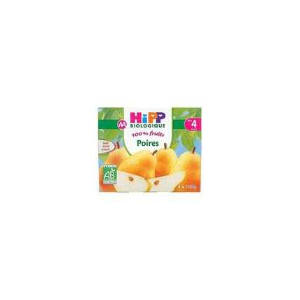 Avis Poires 100% fruits - 4 coupelles x 100g - 4 mois HIPP 1