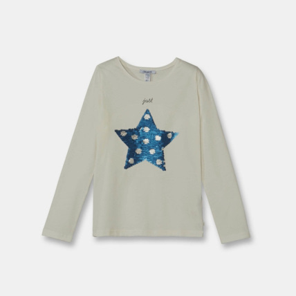 Avis T-shirt à sequins magiques blanc fille OKAIDI 1
