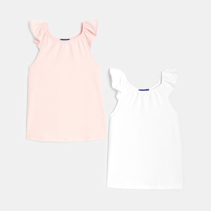 Avis Débardeur uni (lot de 2) blanc fille OKAIDI 1
