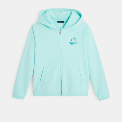 Avis Sweat molleton flammé zippé vert fille OKAIDI 1