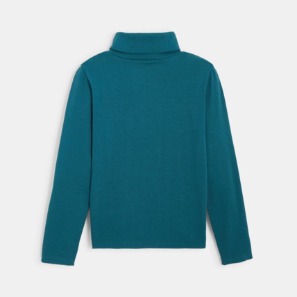 Avis T-shirt uni à col roulé turquoise garçon OKAIDI 2