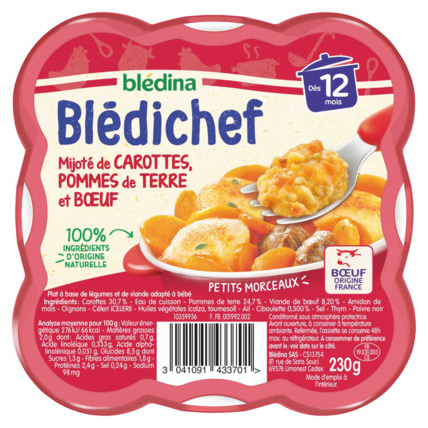Avis BLEDICHEF Mijoté de carottes, pommes de terre et boeuf Blédina 1