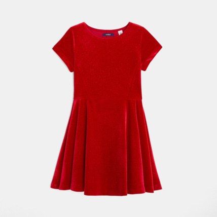 Avis Robe en velours lisse pailleté rouge fille OKAIDI 2