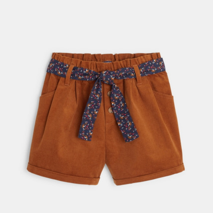Avis Short en velours taille haute ceinturée marron fille OKAIDI 1