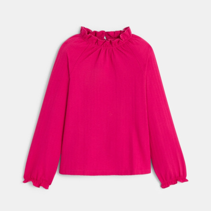 Avis T-shirt à col collerette rose fille OKAIDI 2