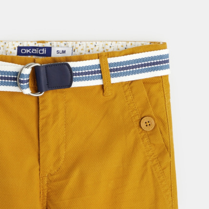 Avis Bermuda slim maille fantaisie jaune garçon OKAIDI 3