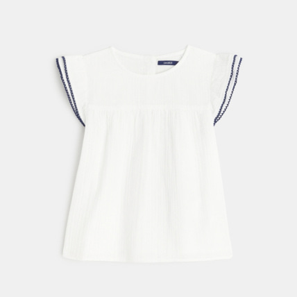 Avis Blouse en gaze de coton blanche fille OKAIDI 2