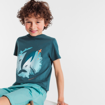 Avis T-shirt à visuel monde animal bleu garçon OKAIDI 1