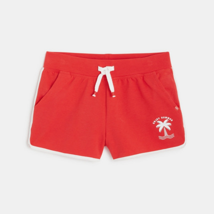 Avis Short uni en jersey rouge fille OKAIDI 1