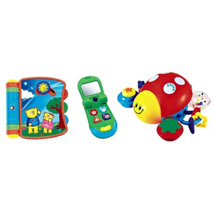 Avis Lot livre d'éveil + téléphone à clapet + coccinelle d'activités BRUIN TOYS R US 1