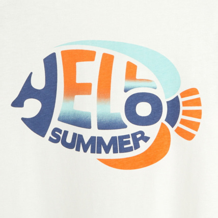 Avis T-shirt bicolore à message bleu garçon OKAIDI 3