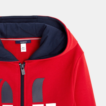 Avis Sweat-shirt à capuche sportswear rouge garçon OKAIDI 3