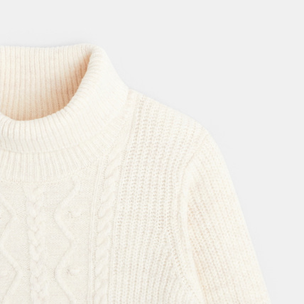 Avis Robe-pull torsadée col roulé beige fille OKAIDI 3