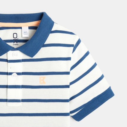 Avis Polo rayé manches courtes bleu garçon OKAIDI 3