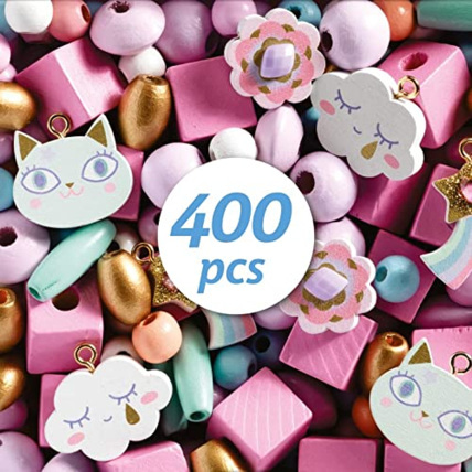 Avis Set de 400 perles en bois Arc-en-ciel DJECO 2