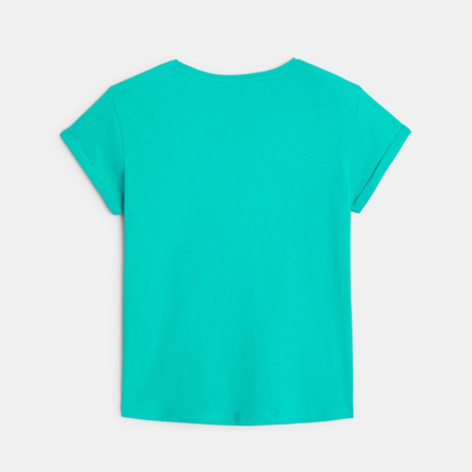 Avis T-shirt à message vert fille OKAIDI 3
