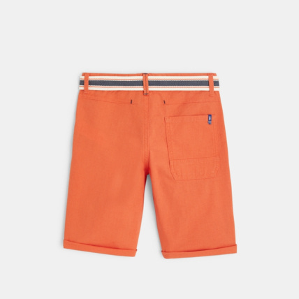 Avis Bermuda slim en toile + ceinture orange garçon OKAIDI 4