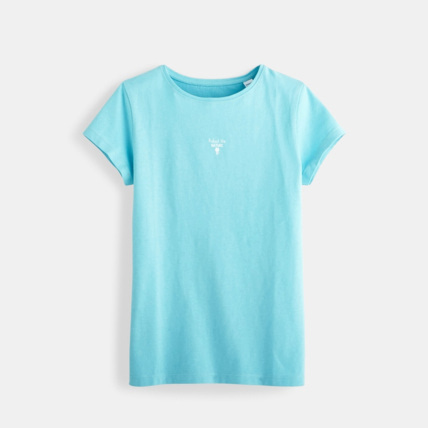 Avis T-shirt à message bleu fille OKAIDI 1