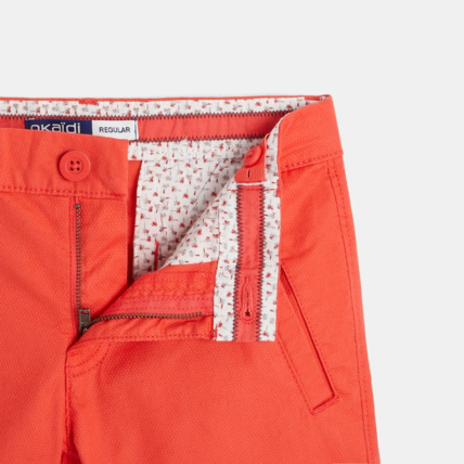 Avis Bermuda toile fantaisie et ceinture sangle rouge garçon OKAIDI 2