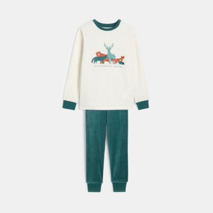 Avis Pyjama en velours motif animaux turquoise garçon OKAIDI 1