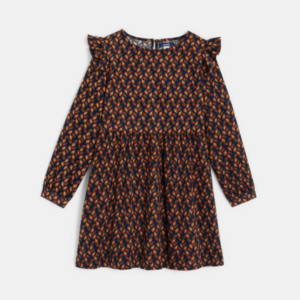 Avis Robe en velours imprimé marron fille OKAIDI 1
