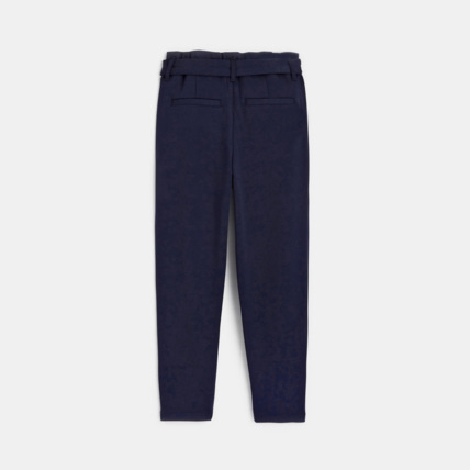 Avis Pantalon à taille haute ceinturée bleu fille OKAIDI 4