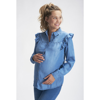 Avis Chemise de grossesse manches longues effet jean en lyocell Prémaman 1