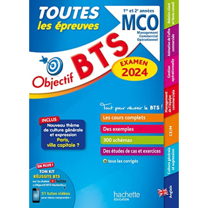 Avis Objectif BTS MCO (1re et 2e années) - Toutes les épreuves, examen 2024 Hachette Éducation 1