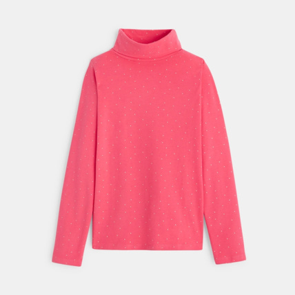 Avis T-shirt col roulé imprimé rose fille OKAIDI 1
