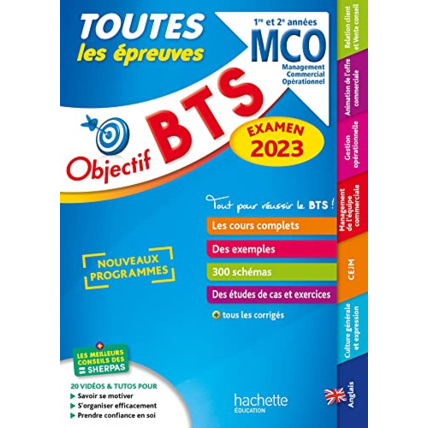 Avis Objectif BTS MCO (1re et 2e années) - Toutes les épreuves, examen 2023 Hachette Éducation 1
