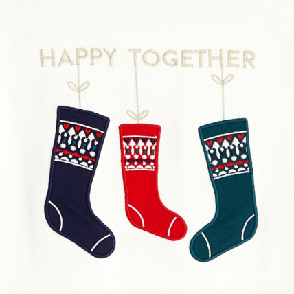 Avis T-shirt Noël à message "Happy Together" blanc fille OKAIDI 3